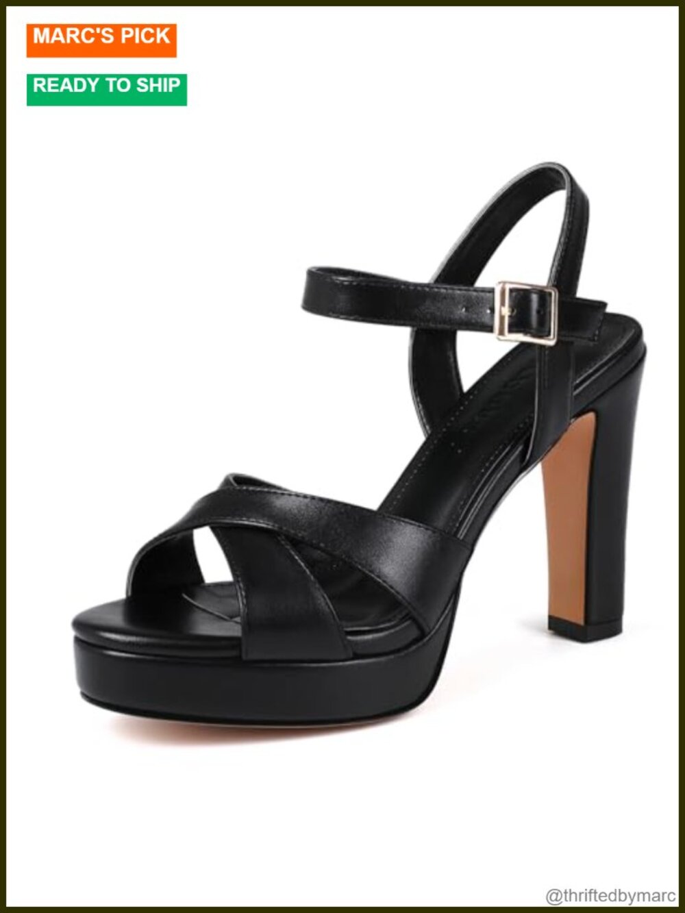 Platform High Heels Strappy Chunky Block Heeled Sandals Ankle Strap